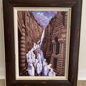 ROBERT GONSALVES "CARVED IN STONE" GICLEE ON CANVAS SIGNED NUMBERED